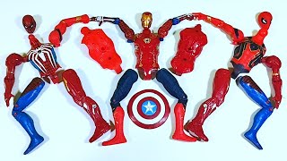 SPIDERMAN TOYS VS IRON MAN TOYS  SUPERHERO AVENGERS MARVEL ASSEMBLE TOYS [upl. by Joris719]