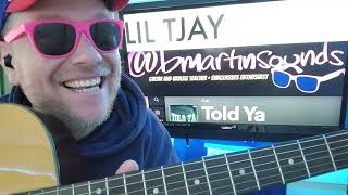 Told Ya  Lil Tjay Guitar Tutorial Beginner Lesson [upl. by Onifur]