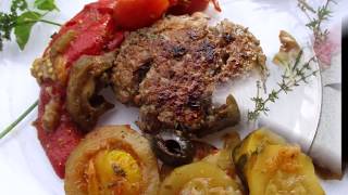 Recette de steaks de viande hachée  ratatouille cuisson à la plancha [upl. by Ruamaj]