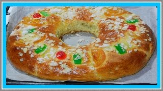 COMO HACER ROSCÓN DE REYES CASERO Y FÁCIL 🎁🎄🎁 [upl. by Krahling]