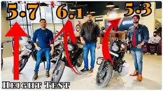 YEZDI Seat HEIGHT Test  Adventure Roadster amp Scrambler  Will 54 58 amp 6ft Height WORK [upl. by Judah]