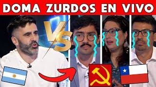 DOMA ZURDOS en TV en VIVO MATE CON MOTE CONTRA 3 COMUNISTAS en CHILE DEFIENDE ARGENTINA y a MILEI [upl. by Hallagan]