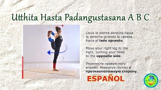 8 Utthita Hasta Padangustasana A B y C Ashtanga Yoga en ESPAÑOL [upl. by Marlowe]