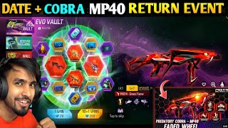 COBRA MP40 RETURN KAB AAYEGI COBRA MP40 RETURN RING EVENT EVO M1887 RETURNDRACO AK47 RETURN EVENT [upl. by Aowda435]