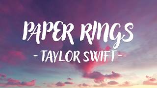 Taylor Swift  Paper Rings Lyric Video [upl. by Koby]