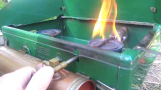 Lighting a Vintage Coleman Stove Model 4M [upl. by Ferree526]