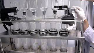 Kjeldahl  Addition of hydrogen peroxide into capillary funnels during digestion [upl. by Suhpesoj42]