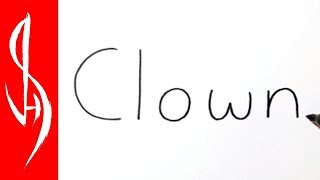 Very Easy How to Turn Words Clown into a Cartoon 30 [upl. by Papert]