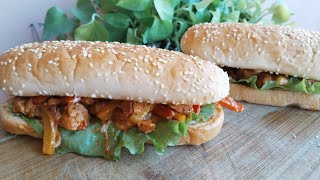 Chicken fajita sandwich  Fajita burger  Burger recipe  Chicken burger recipe [upl. by Ennasus]