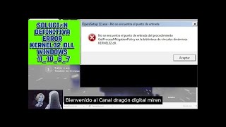 Error KERNEL32dll Solución Definitiva Windows 11 10 8 7 No se encuentra el punto de entrada del [upl. by Bealle]