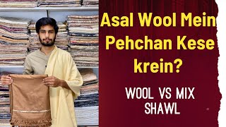 ASAL WOOL MEIN PEHCHAN KESE KAREIN Wool vs Mix shawl  5 techniques to check [upl. by Ihcego193]