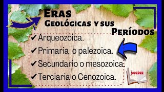 👉ERAS GEOLÓGICAS y sus periodos  arqueozoica paleozoica mesozoicacenozoica Eras geologicas [upl. by Lehcin]