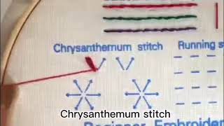 Yutaohui embroidery stitches for beginners：Chrysanthemum stitch [upl. by Kcirrag]