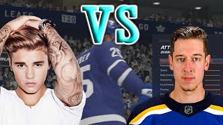 Can Justin Bieber Score A Goal On Jordan Binnington NHL 20 Sim [upl. by Samella263]