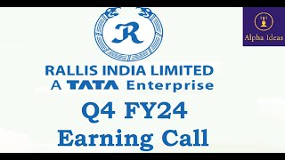 Rallis India Q4 FY24 Earning Call Part2 Rallis India Q4 Concall [upl. by Beall]