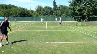 2011 Vancouver Island Grass Court Championships  45 Doubles Semifinal  Ranjan McArthur Serving [upl. by Anauqaj961]