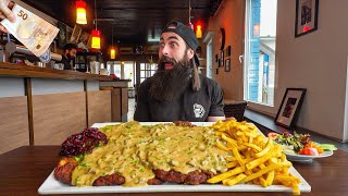 WIN €50 IF YOU CAN FINISH THIS SCHNITZEL CHALLENGE IN GERMANY THATS 10 YEARS OLD  BeardMeatsFood [upl. by Eiramlehcar]