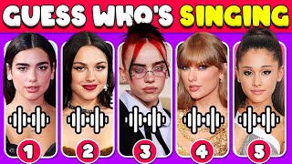 Guess WHOS SINGING 🎤🎵  Female Celebrity Edition  Taylor Swift Olivia Rodrigo Billie Eilish SZA [upl. by Nosnar]