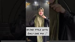 Hijab style with only one pin 🧷  shorts hijabtutorial hijab style viral [upl. by Adnahsat707]