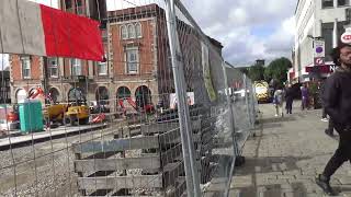 Chesterfield town centre market place renovation progresses as they relay some of the old cobbles [upl. by Mountford832]