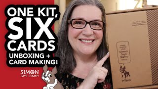 Lets unbox the latest card kit from Simon Says Stamp and make SIX cards [upl. by Nnylyma]