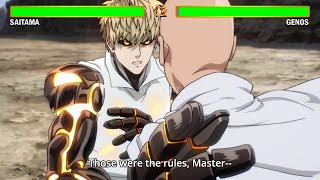 Saitama VS Genos With Healthbars  One Punch Man [upl. by Aldwin]