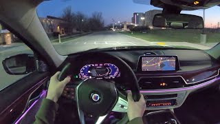 2020 BMW Alpina B7  POV Night Drive Binaural Audio [upl. by Mackenzie]