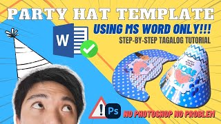 DIY PARTY HAT TEMPLATE in MS WORD  Tagalog Tutorial  LJ Prints Crafts amp Supplies [upl. by Kaliski]