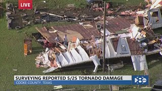 Cooke County storm damage 5 dead and 2 missing after reported tornado [upl. by Aneekan894]