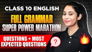 Class 10 Board 2024  Complete Grammar in 1 Video  Most Important Concept  Questions  Board 2024 [upl. by Evreh]