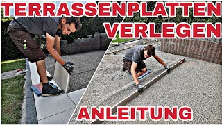 So verlegt man Terrassenplatten auf Splitt  Das Werkzeug 🛠️ brauchst du [upl. by Lamhaj]