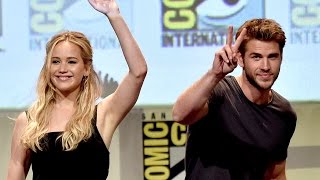 The Hunger Games Cast Tries to do the Mockingjay Whistle at ComicCon 2015 [upl. by Roselin205]