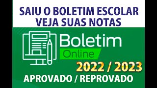 COMO TIRAR O BOLETIM ESCOLAR ONLINE E VER AS NOTAS DO ALUNO DA REDE ESTADUAL 20222023 [upl. by Ashley704]