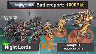 Warhammer 40k Battle Report NEW Night Lords vs Adeptus Mechanicus [upl. by Itoyj903]