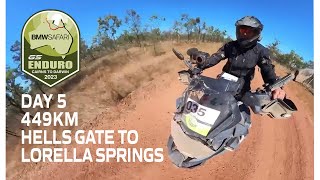 Day 5  BMW Moto  470km  Hells Gate to Lorella Springs 444km rock destroyed my front rim [upl. by Farrand]