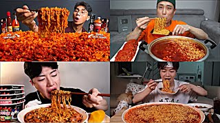 PROS VS BEGINNERS EATING SPICY NOODLES🔥😍NOODLES ASMR MUKBANG😋KOREAN MUKBANG😍🥰 [upl. by Spooner692]