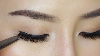 How to Apply False Eyelashes For Beginners [upl. by Brockwell]