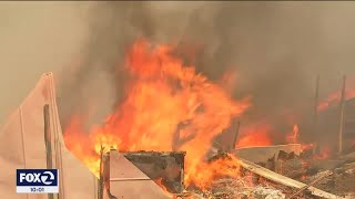 Fires at San Jose homeless encampment [upl. by Adlecirg789]