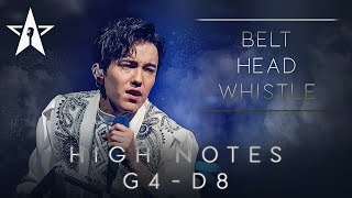 DIMASH QUDAIBERGEN  High Notes Belting Head Voice Whistle  Range G4  D8 [upl. by Aihsel]