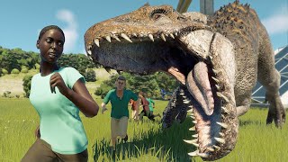 INDOMINUS REX VS INDORAPTOR VS SPINOSAURUS DINOSAURS BATTLE  Jurassic World Evolution 2 [upl. by Nalehp]