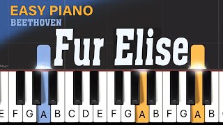 Fur Elise Easy Piano Tutorial BEETHOVEN [upl. by Eidlog275]