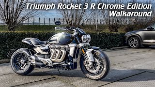 Triumph Rocket 3 R Chrome Edition 2023  Walkaround [upl. by Arataj]