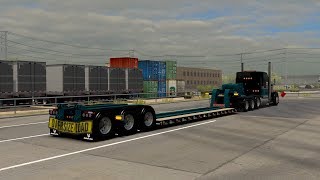 American Truck Simulator Modded Jon Ruda W900L Dro Modding Deloupe lowboy updated to 136 [upl. by Simah50]