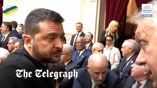 Zelensky confronts Viktor Orban at Javier Milei inauguration [upl. by Ainezey]