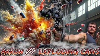 BEAST BROADHEAD VS EXPLODING Cans in Slow Motion [upl. by Lobell405]