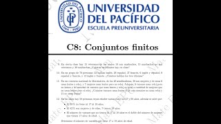 PRE PACIFICO EJERCICIOS  CONJUNTOS FINITOS  UNIVERSIDAD DEL PACIFICO [upl. by Thury991]