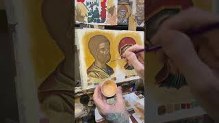 Orthodox Icon Painting 101brush handling basics [upl. by Edroi933]