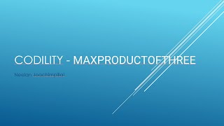 Codility  MaxProductOfThree JavaScript [upl. by Anecuza]