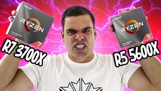 Ryzen 5 5600X VS Ryzen 7 3700X Qual te ATENDE MELHOR Qual é MELHOR para JOGOS [upl. by Shelagh]