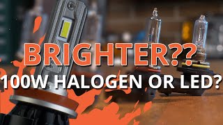 100W Halogen VS LED Bulbs  which is brightest [upl. by Shelia]